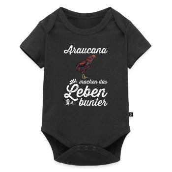 Araucana Hühner I Hühnerrasse Huhn Motiv für - Baby Premium Kurzarmbody - Schwarz - Vorne