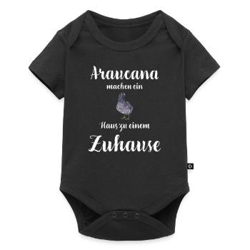 Araucana Hühner I Hühnerrasse Huhn Motiv für - Baby Premium Kurzarmbody - Schwarz - Vorne
