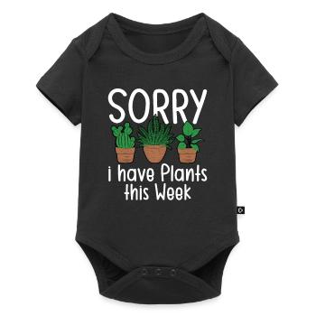 Désolé, j’ai des plantes cette semaine - Body à manches courtes Premium Bébé - noir - Devant