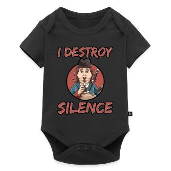 Dudelsack I Destroy Silence - Baby Premium Kurzarmbody - Schwarz - Vorne