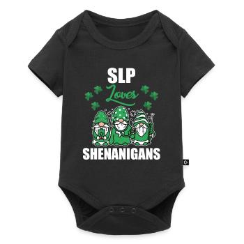 Sprachpathologe Liebt Shenanigans St. Patricks Day - Baby Premium Kurzarmbody - Schwarz - Vorne