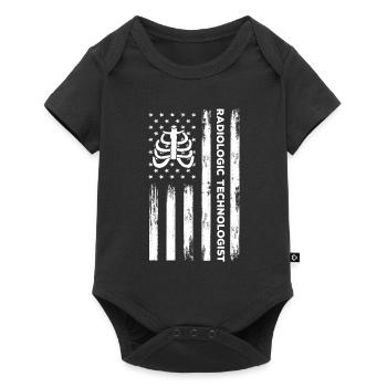 USA Fahne Radiologieassistent Amerika - Baby Premium Kurzarmbody - Schwarz - Vorne