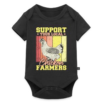 Soutenez vos producteurs de poulet locaux - Body à manches courtes Premium Bébé - noir - Devant