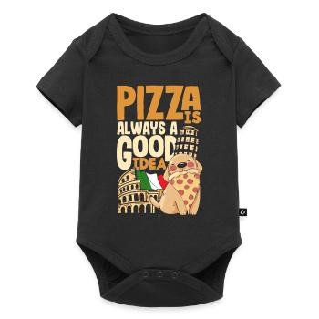 Pizza is always a good idea - Baby Premium short-sleeve bodysuit - black - Front