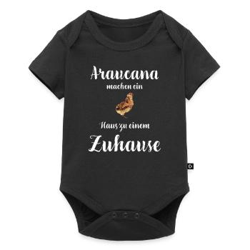 Araucana Hühner I Hühnerrasse Huhn Motiv für - Baby Premium Kurzarmbody - Schwarz - Vorne