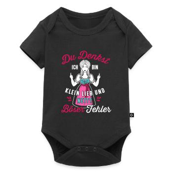 Du denkst ich bin klein lieb und nett Dirndl - Baby Premium Kurzarmbody - Schwarz - Vorne