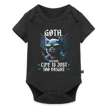 Gothic Life Is Too Bright, Emo Sunglasses Goth Bat - Baby Premium Kurzarmbody - Schwarz - Vorne