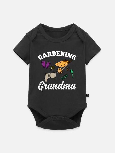 Gardening Grandma - Baby Premium Kurzarmbody - Schwarz