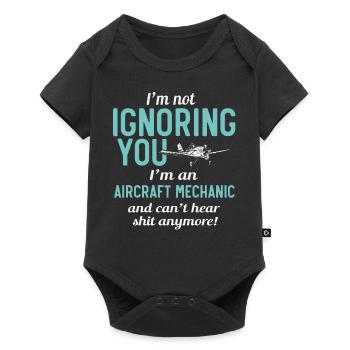 Flugzeugmechaniker, Flugzeugmechaniker - Baby Premium Kurzarmbody - Schwarz - Vorne