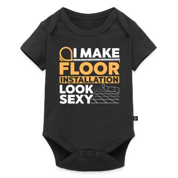 Installateur de revêtements de sol, entrepôt de carrelage - Body à manches courtes Premium Bébé - noir - Devant