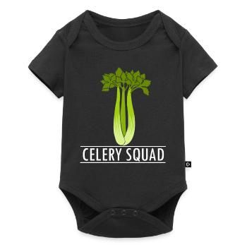 Nourriture : céleri, dicton ironique, poireaux, - Body à manches courtes Premium Bébé - noir - Devant