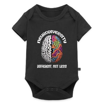 "Different, Not Less" Neurodiversity - Baby Premium Kurzarmbody - Schwarz - Vorne