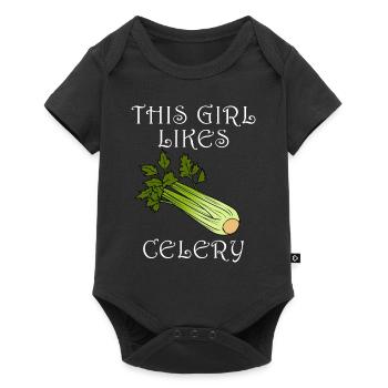 Une fille aime le céleri, les légumes, les - Body à manches courtes Premium Bébé - noir - Devant