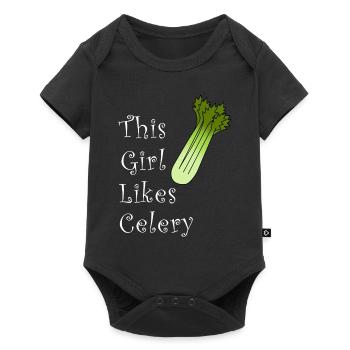 Une fille aime les aliments sains au céleri et au - Body à manches courtes Premium Bébé - noir - Devant