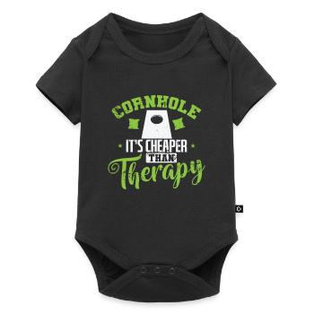Cornhole it's cheaper than Therapy Hobby - Baby Premium Kurzarmbody - Schwarz - Vorne