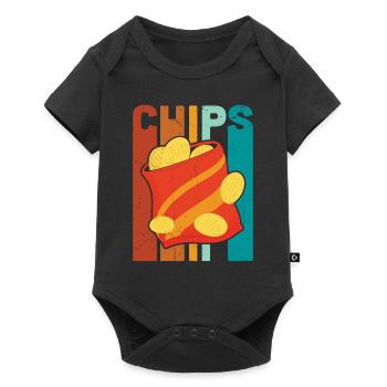 Chips Manger des collations Cadeau de bonbons - Body à manches courtes Premium Bébé - noir - Devant