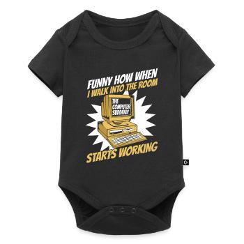 The Computer Suddenly Starts Working Admin - Baby Premium Kurzarmbody - Schwarz - Vorne