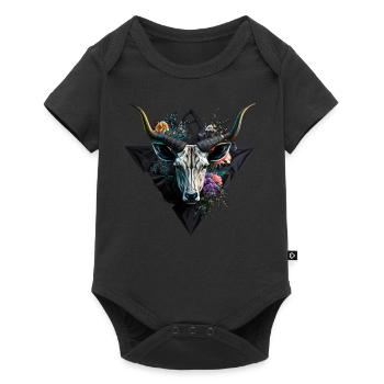 Chèvre Fleurs Art Cadeau Chèvre Animal Ferme - Body à manches courtes Premium Bébé - noir - Devant