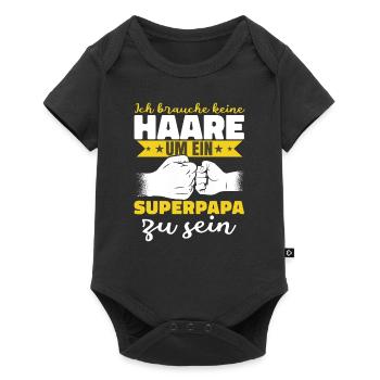 Ich brauche keine Haare Superpapa - Baby Premium Kurzarmbody - Schwarz - Vorne