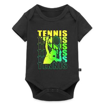 Vêtements de tennis pour joueuses de tennis filles - Body à manches courtes Premium Bébé - noir - Devant