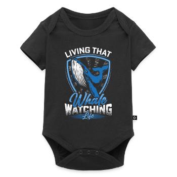 Whale Watching Walbeobachtung Wale Orca Blauwal - Baby Premium Kurzarmbody - Schwarz - Vorne