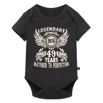 49 years birthday special day cradle festival sayings - Baby Premium short-sleeve bodysuit - black - Front