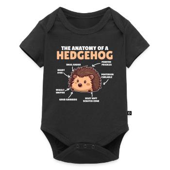 cute hedgehog explanation Anatomy of a Hedgehogs - Baby Premium short-sleeve bodysuit - black - Front
