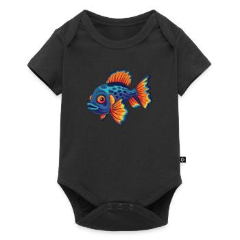 Mandarin fish fish aquarium fish colorful animals - Baby Premium short-sleeve bodysuit - black - Front