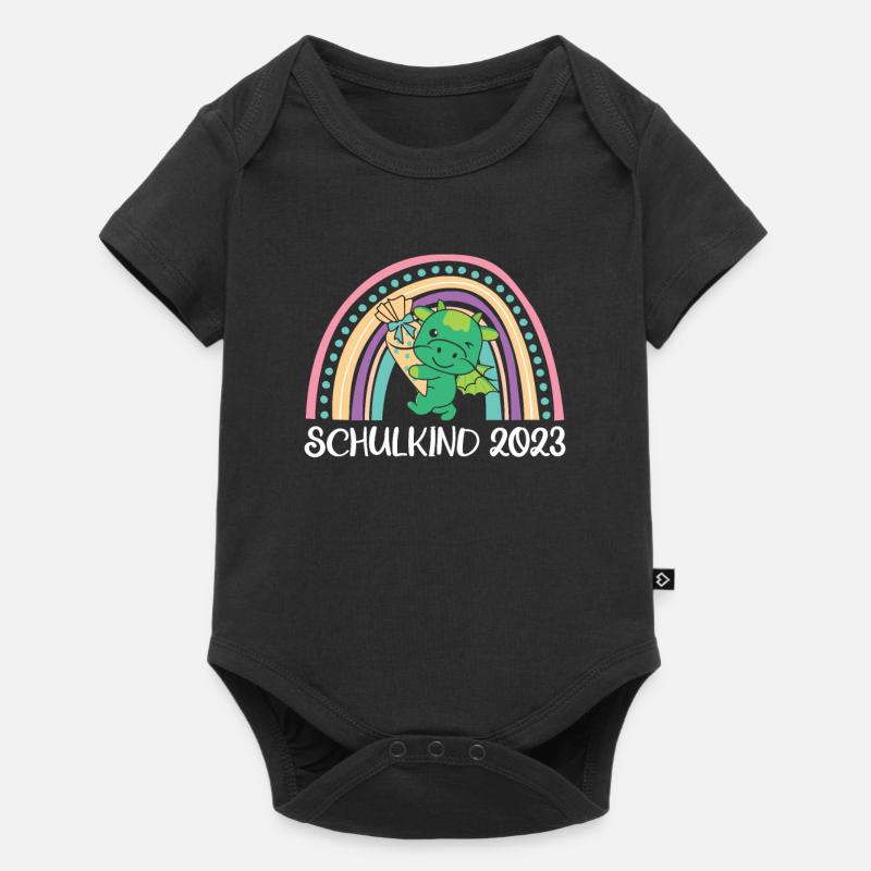 Schulkind 2023 Einschulung Drache Schule - Baby Premium Kurzarmbody - Schwarz