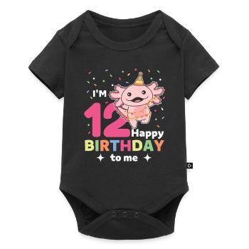 Axolotl for 12th birthday children twelve years old - Baby Premium short-sleeve bodysuit - black - Front