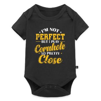 I'm not Perfect but I play Cornhole Spiel - Baby Premium Kurzarmbody - Schwarz - Vorne