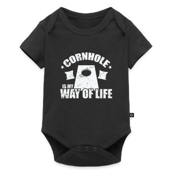 Cornhole est mon passe-temps de jeu de mode de vie - Body à manches courtes Premium Bébé - noir - Devant