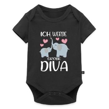 Devenez une grande sœur Diva annonce un éléphant - Body à manches courtes Premium Bébé - noir - Devant