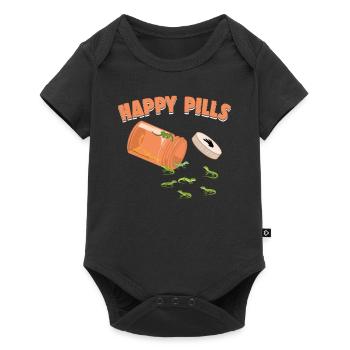 Happy Pills Green Anole Funny Lizard Lovers Humor - Baby Premium short-sleeve bodysuit - black - Front