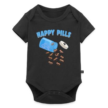Happy Pills Lizards Funny Crested Gecko Lovers Pun - Body à manches courtes Premium Bébé - noir - Devant