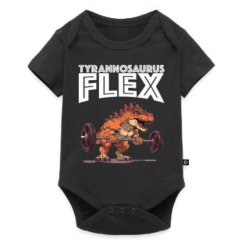 Fitness Musculation Dino T-Rex Tyrannosaurus Flex - Body à manches courtes Premium Bébé - noir - Devant