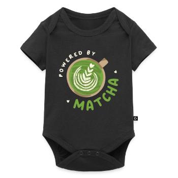 Powered By Matcha Green Tea Japanese - Baby Premium short-sleeve bodysuit - black - Front