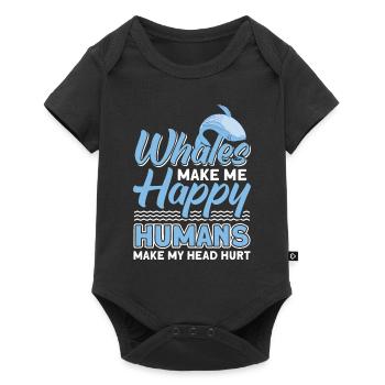 Whale Watching Whale Watching Orca Blue Whale - Baby Premium short-sleeve bodysuit - black - Front