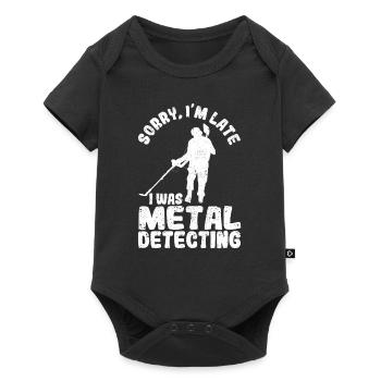 Désolé d’être en retard, j’étais en train de détecter des métaux drôles de géocach - Body à manches courtes Premium Bébé - noir - Devant