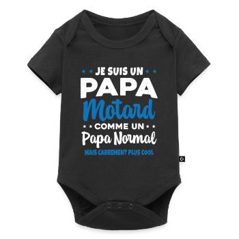 Homme Papa Motard Humour Cadeau motocycliste - Body à manches courtes Premium Bébé - noir - Devant