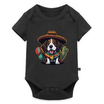 Cinco de Mayo Beagle Sombrero mexicain Beagle - Body à manches courtes Premium Bébé - noir - Devant
