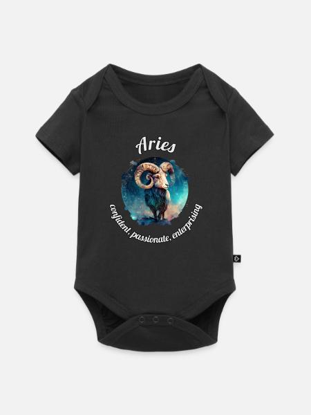 Aries Sternzeichen Widder Astronomie - Baby Premium Kurzarmbody - Schwarz