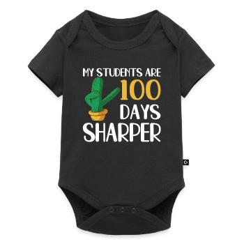 Cactus 100e jour à l’école pour les enseignants - Body à manches courtes Premium Bébé - noir - Devant