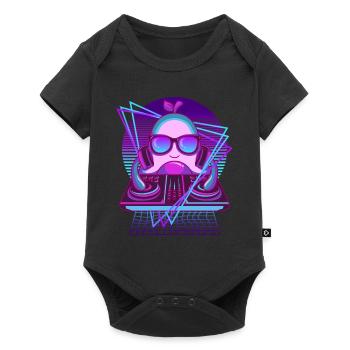 Vaporwave Avocado DJ Pult Avocado - Baby Premium Kurzarmbody - Schwarz - Vorne