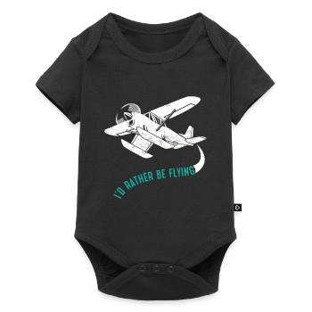 I'd rather be Flying - Baby Premium Kurzarmbody - Schwarz - Vorne
