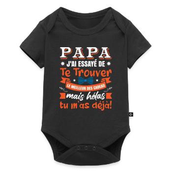 Papa Cadeau Père - Body à manches courtes Premium Bébé - noir - Devant