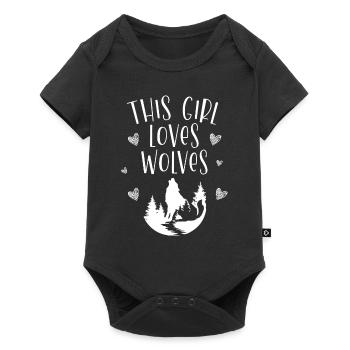 Cette fille aime les loups animal loup-garou loup - Body à manches courtes Premium Bébé - noir - Devant