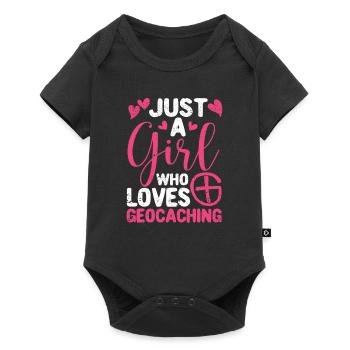 Just a girl who loves geocaching Funny Geo - Baby Premium short-sleeve bodysuit - black - Front