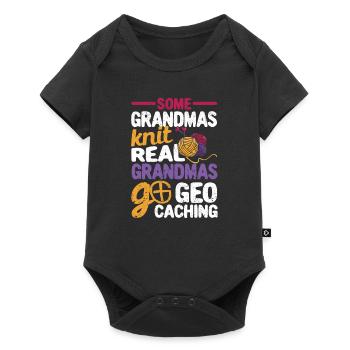 Quelques mamies tricotent De vraies mamies font du géocaching - Body à manches courtes Premium Bébé - noir - Devant