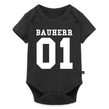 Bauherr - Baby Premium Kurzarmbody - Schwarz - Vorne